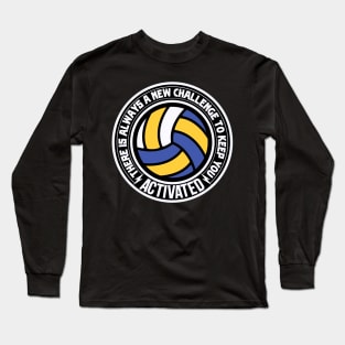 Colored volleyball players ball with white saying text Long Sleeve T-Shirt